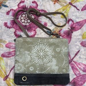 Myra Bag Floral Crossbody in Olive and Black